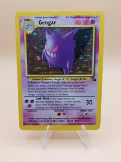 Gengar Holo Rare Fossil 5/62 Pokemon Card - WOTC 1999 - Image 1