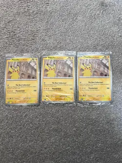 Pikachu At The Museum, Pokemon X Natural History Museum Jumbo Promo Card X3 NEW - Image 2