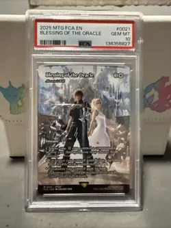 2025 MTG FINAL FANTASY THROUGH THE AGES #0021 BLESSING OF THE ORACLE PSA 10 - Image 1