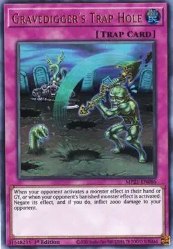 Yu-Gi-Oh! Gravedigger's Trap Hole 1st Ed. MP21-EN086 Ultra Rare NM/LP x1 - Image 1
