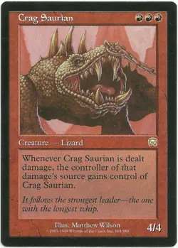 Magic the Gathering x4 CRAG SAURIAN Mercadian Masques Red Rare Creature NM - Image 1