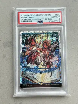 PSA 10 ~ Think Twice #435 Japanese Showcase Fracture Foil ~ MTG FDN Foundations - Image 1