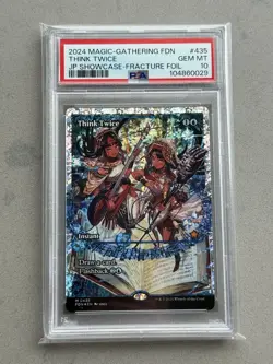 PSA 10 ~ Think Twice #435 Japanese Showcase Fracture Foil ~ MTG FDN Foundations - Image 3