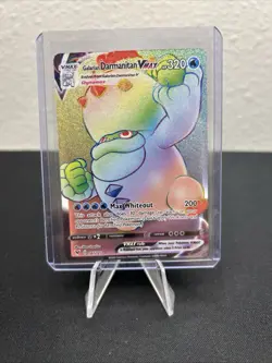 Pokemon TCG Galarian Darmanitan VMAX 187/185 Vivid Voltage Rainbow Secret NM - Image 1