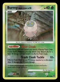 Pokemon Burmy Trash Cloak Common Secret Wonders 80/132 LP Reverse Holo - Image 1