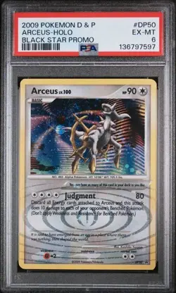 13XX CERT PSA 6 - 2009 POKEMON DIAMOND & PEARL BLACK STAR PROMO DP50 ARCEUS-HOLO - Image 1