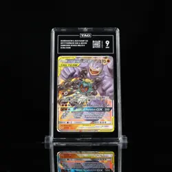 2019 Pokemon Unbroken Bonds Marshadow & Machamp GX 82/214 Ultra Rare Holo TAG 9 - Image 1