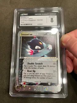 2 Swirls Sneasel ex EX Ruby & Sapphire 103/109 UR Pokemon TCG Graded CGC 8 NM - Image 2