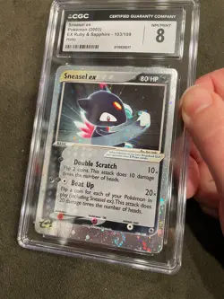 2 Swirls Sneasel ex EX Ruby & Sapphire 103/109 UR Pokemon TCG Graded CGC 8 NM - Image 3