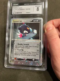 2 Swirls Sneasel ex EX Ruby & Sapphire 103/109 UR Pokemon TCG Graded CGC 8 NM - Image 4