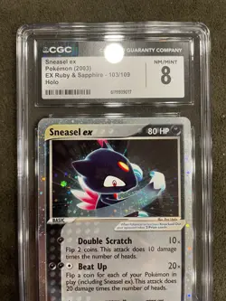 2 Swirls Sneasel ex EX Ruby & Sapphire 103/109 UR Pokemon TCG Graded CGC 8 NM - Image 5