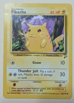Pikachu 87/130 Common Base Set 2 Pokemon LP - Image 1