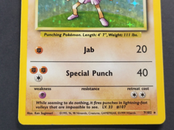 Base Set Pokemon TCG Hitmonchan 7/102 Rare Holo HP/DMG - Image 5