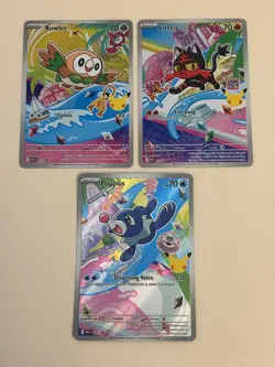 Pokemon TCG First Partner Illustration Collection Series 1 Alola Gen 7 Starters - Image 1