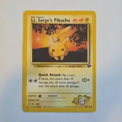 Pokemon Lt. Surge's Pikachu Regular Gym Challenge 84/132 40 HP Common - Image 1