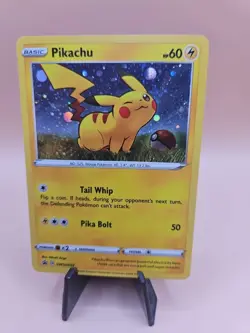 Pokemon Card Pikachu SWSH039 Holo Rare Black Star Promo - Image 1