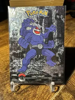 2025 Pokemon Crystal Card Collection #068 Machamp Black Dark Edition Hit - Image 1