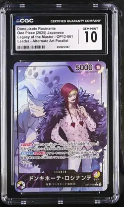 CGC 10 One Piece Donquixote Rosinante OP12-061 Leader Alternate Parallel Art Jpn - Image 1