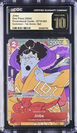2024 One Piece Jinbe ST10-005 English 1st Anniversary Set Cgc 10 Pristine - Image 1