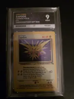 Pokemon TCG Zapdos Fossil Holo Card 15/62 Cosmos Holo Mint Condition 1999 Ace 9 - Image 1