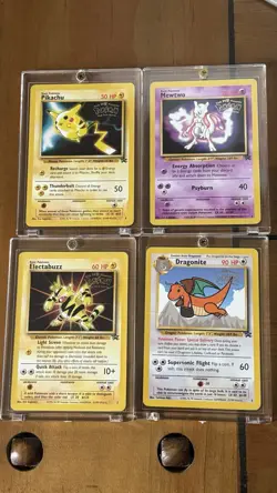 WB Presents POKEMON The First Movie BLACK STAR PROMO SET of 4 cards 1999 - Image 1