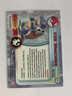 Pokemon Card Black Topps Label TV Animation #09 Blastoise Near Mint - Image 2