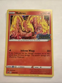 Moltres SWSH185 SWSH: Sword & Shield Promo Cards Holo Stamped - Image 1