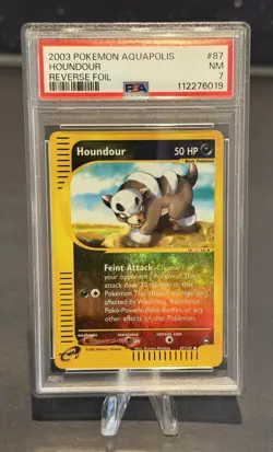2003 Pokemon Aquapolis English Card - PSA 7 - Houndour Reverse Foil #87/147 - Image 1