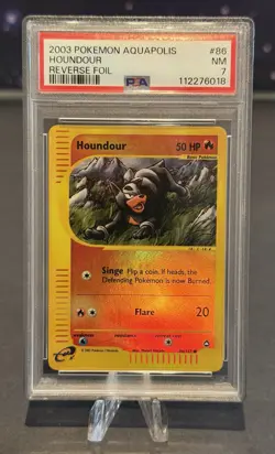 2003 Pokemon Aquapolis English Card - PSA 7 - Houndour Reverse Foil #86/147 - Image 1