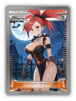 Flannery Trading Card - Sexy Adult Anime Waifu Custom Made Trainer | PARODY - Image 1