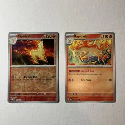 Pokemon Card Lot of 10 - Ponyta & Rapidash Set w/ Holo & Reverse Holo - Image 4