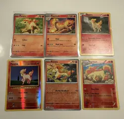 Pokemon TCG Ponyta & Rapidash 6 Card Lot - 3 Reverse Holos - LP - Image 1