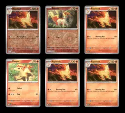 Rapidash Lot 6 Pokemon Cards Stellar Crown 20 Ponyta Reverse Holo Deck Building - Image 1