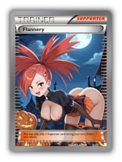 Flannery Trading Card - Sexy Adult Anime Waifu Custom Made Trainer | PARODY - Image 1