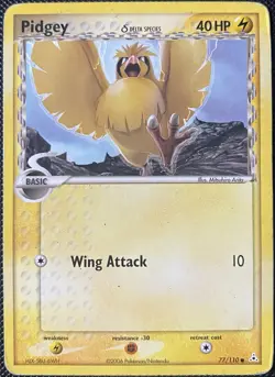 Pidgey (Delta Species) 77/110 Holon Phantoms Regular *DAMAGED* Pokemon Card - Image 1