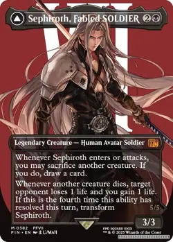 Sephiroth, Fabled SOLDIER (0382) (Borderless) [FIN - 382] - NM [Foil] TCG MTG - Image 1