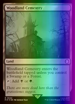 MTG Magic the Gathering Woodland Cemetery (844/1189) Fallout LP FOIL- SURGE - Image 1