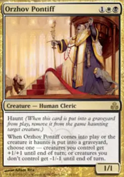 MTG Orzhov Pontiff - Foil, Guildpact, Moderately Played, English - Image 1