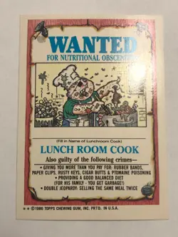 1986 Topps Garbage Pail Kids Sticker Tiffany Lamp 148b Near Mint - Image 2