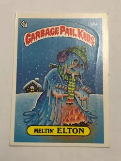 1986 Topps Garbage Pail Kids Sticker Meltin Elton 158a Near Mint - Image 1