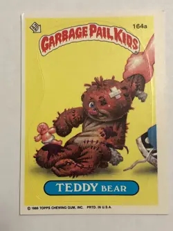 1986 Topps Garbage Pail Kids Sticker Teddy Bear 164a Near Mint - Image 1