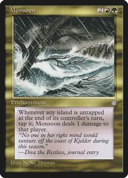 Monsoon NM/M Ice Age Multicolor Enchantment Mtg Magic English Regular - Image 1