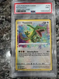 RAYQUAZA AMAZING RARE 2020 POKEMON SWSH VIVID VOLTAGE #138 MINT PSA 9 - Image 1