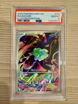 2025 POKEMON MEG EN-MEGA EVOLUTION ILLUSTRATION RARE #133 BULBASAUR PSA 10 - Image 1