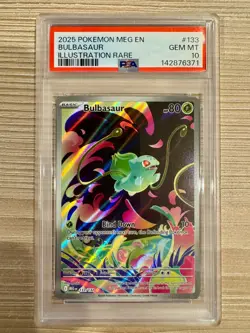 2025 POKEMON MEG EN-MEGA EVOLUTION ILLUSTRATION RARE #133 BULBASAUR PSA 10 - Image 1