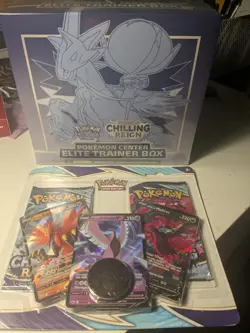 Pokemon TCG Chilling Reign Pokemon Center ETB ERROR Ice rider W/ Galarian Birds - Image 1