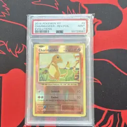 Pokemon Charmander 9/108 Evolutions Reverse Holo Common PSA 9 (2016) - Image 1