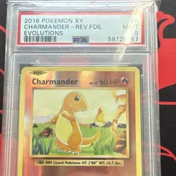 Pokemon Charmander 9/108 Evolutions Reverse Holo Common PSA 9 (2016) - Image 3