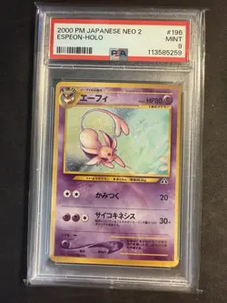 PSA 9 2000 POKEMON JAPANESE NEO 2 #196 ESPEON-HOLO - Image 1