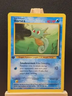 Pokemon 1999 WOTC 1st Edition Fossil Horsea 49/62 - Moderately Played - Image 1